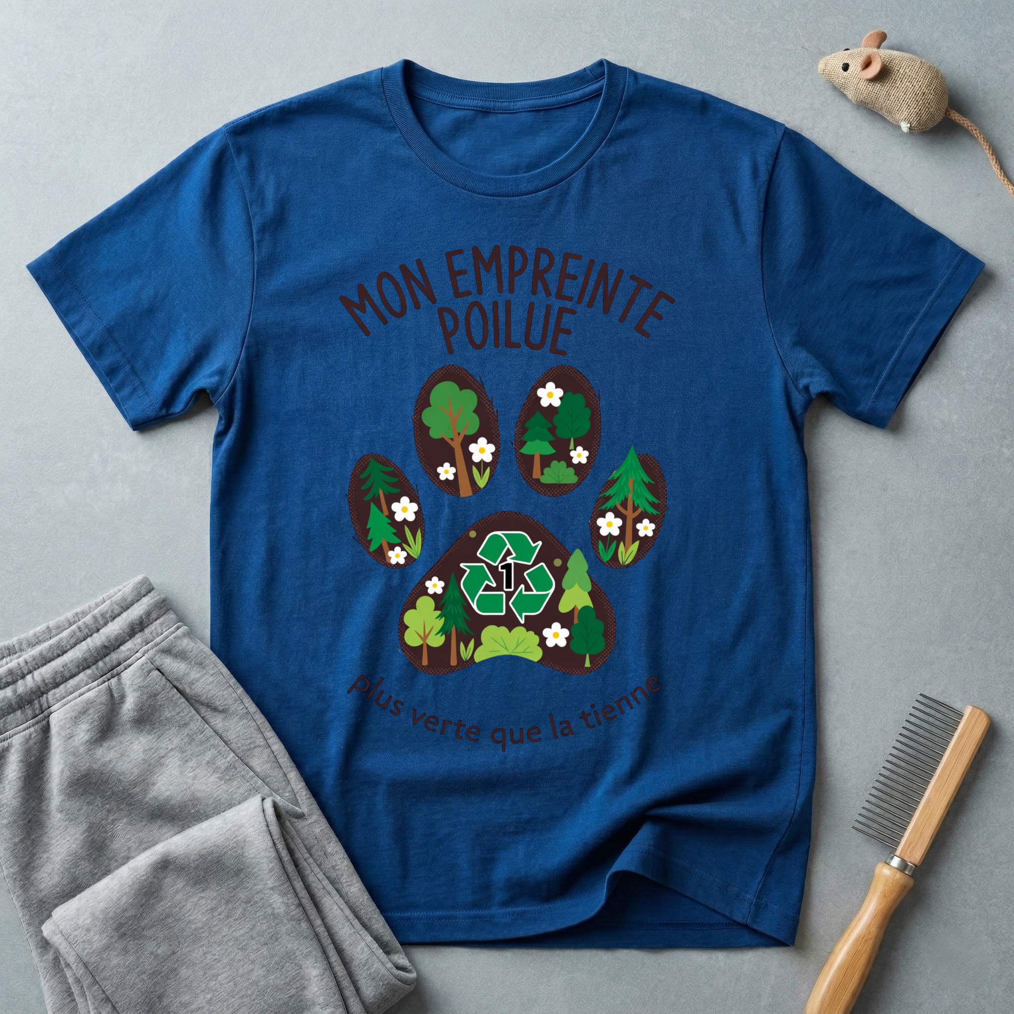 "Mon empreinte poilue" Graphisme de patte florale