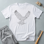 T-shirt Aigle — Aigle patriotique en vol avec design typographique manuscrit