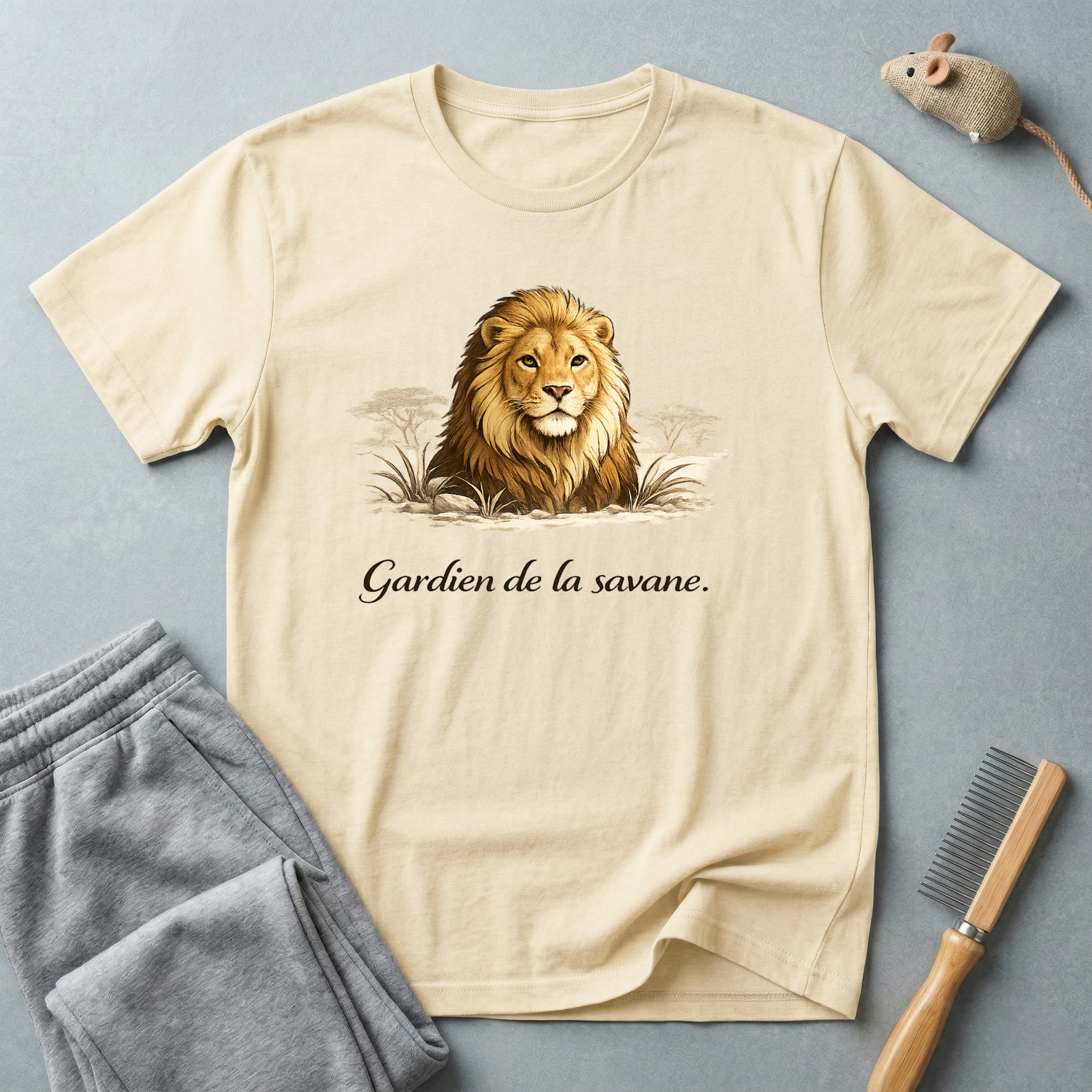 T-shirt graphique Lion — T-shirt safari vintage «Gardien de la savane»