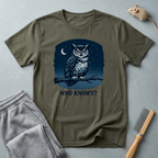 Owl Night Tee — 'Who Knows?' Graphic T-Shirt