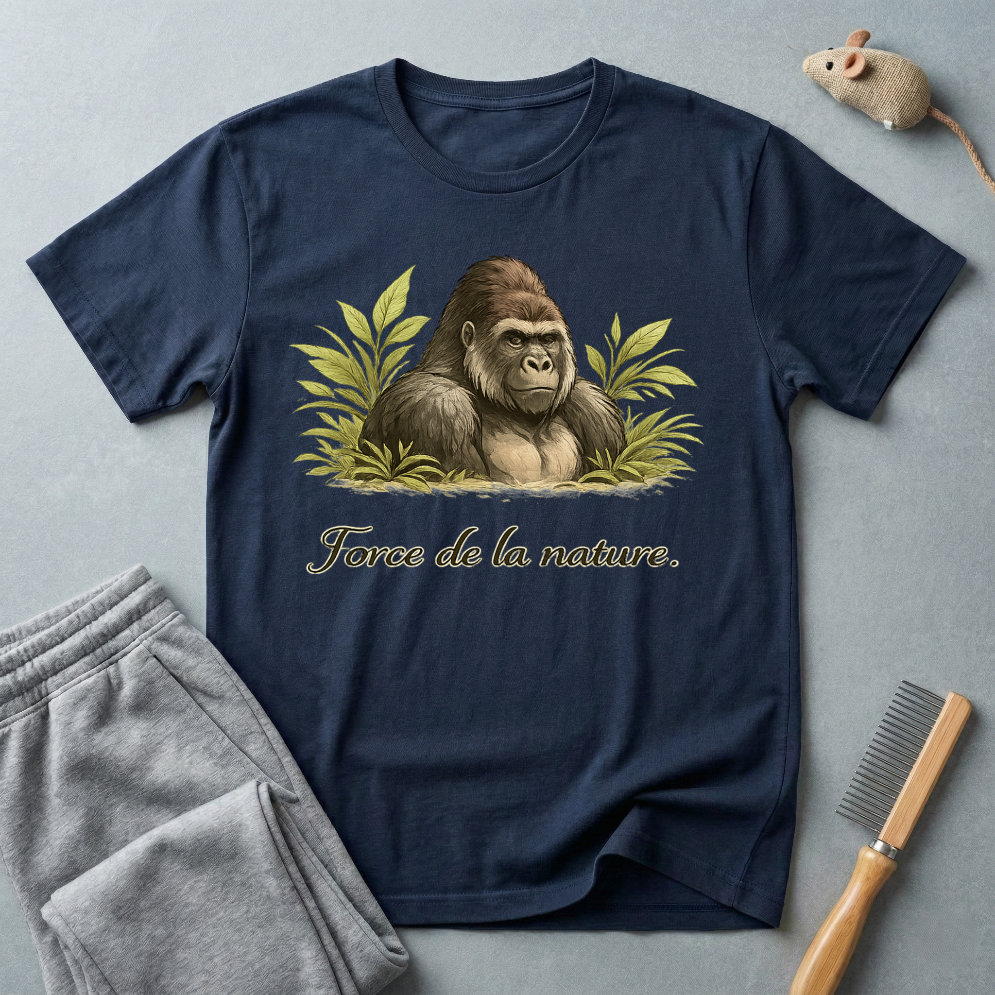 T-shirt Gorille Art Vintage — «Force de la nature.»