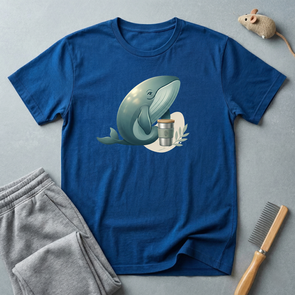 T-shirt graphique Baleine et tasse de café