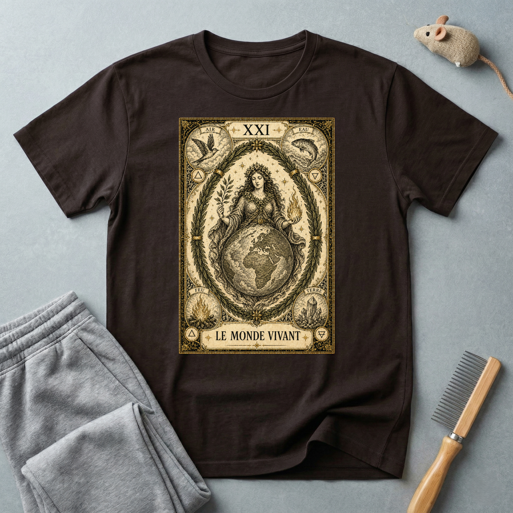 T-shirt Tarot «Le Monde» — Illustration vintage de l'Arcane XXI