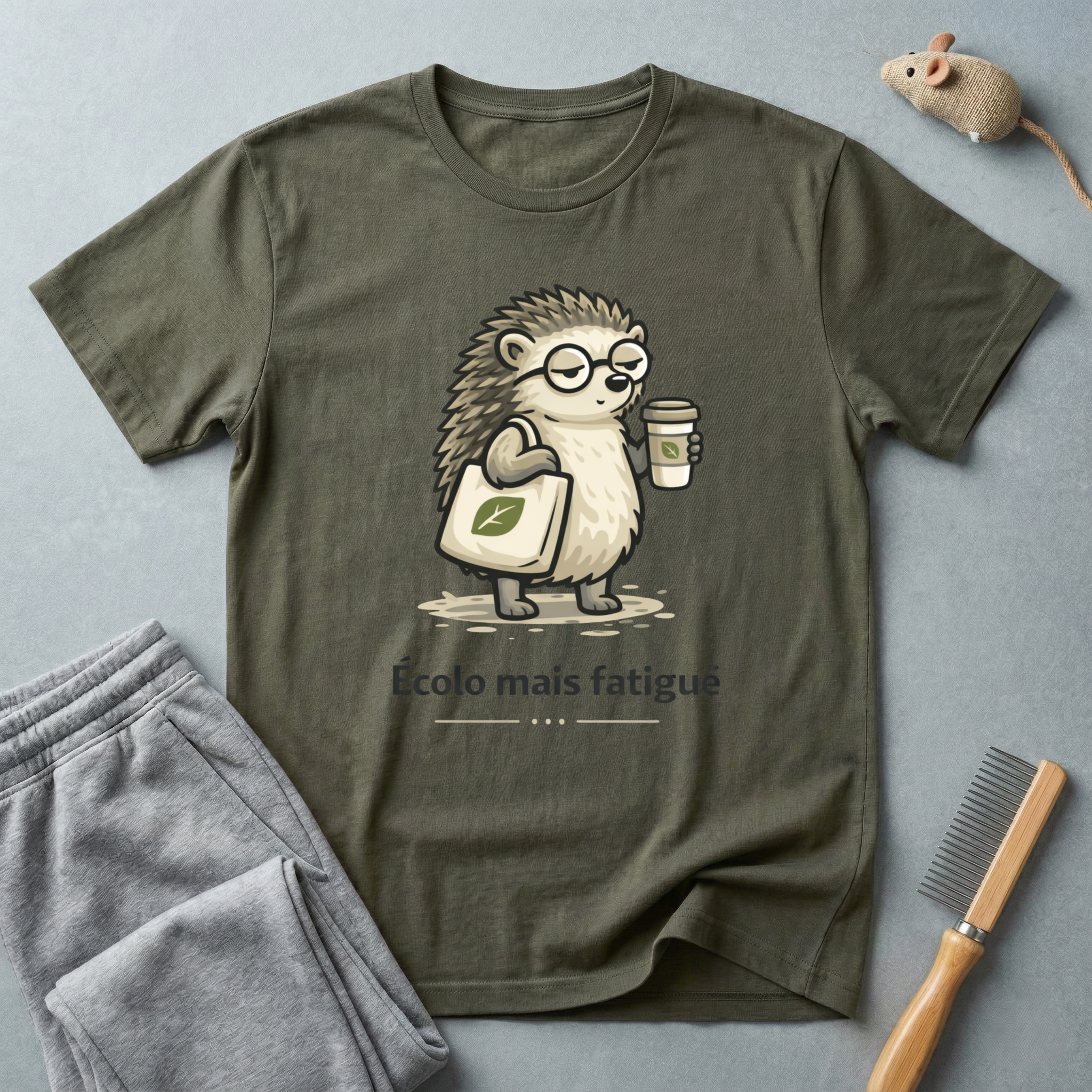 T‑Shirt Hérisson — "Écolo mais fatigué"