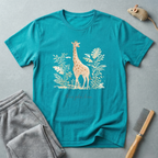 T-shirt girafe botanique — «Voir plus loin.»