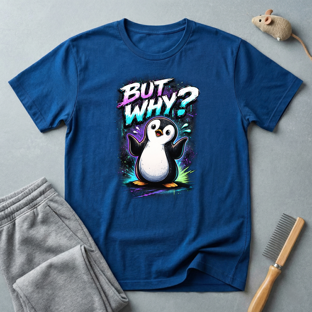 T-shirt graphique pingouin «But Why?»