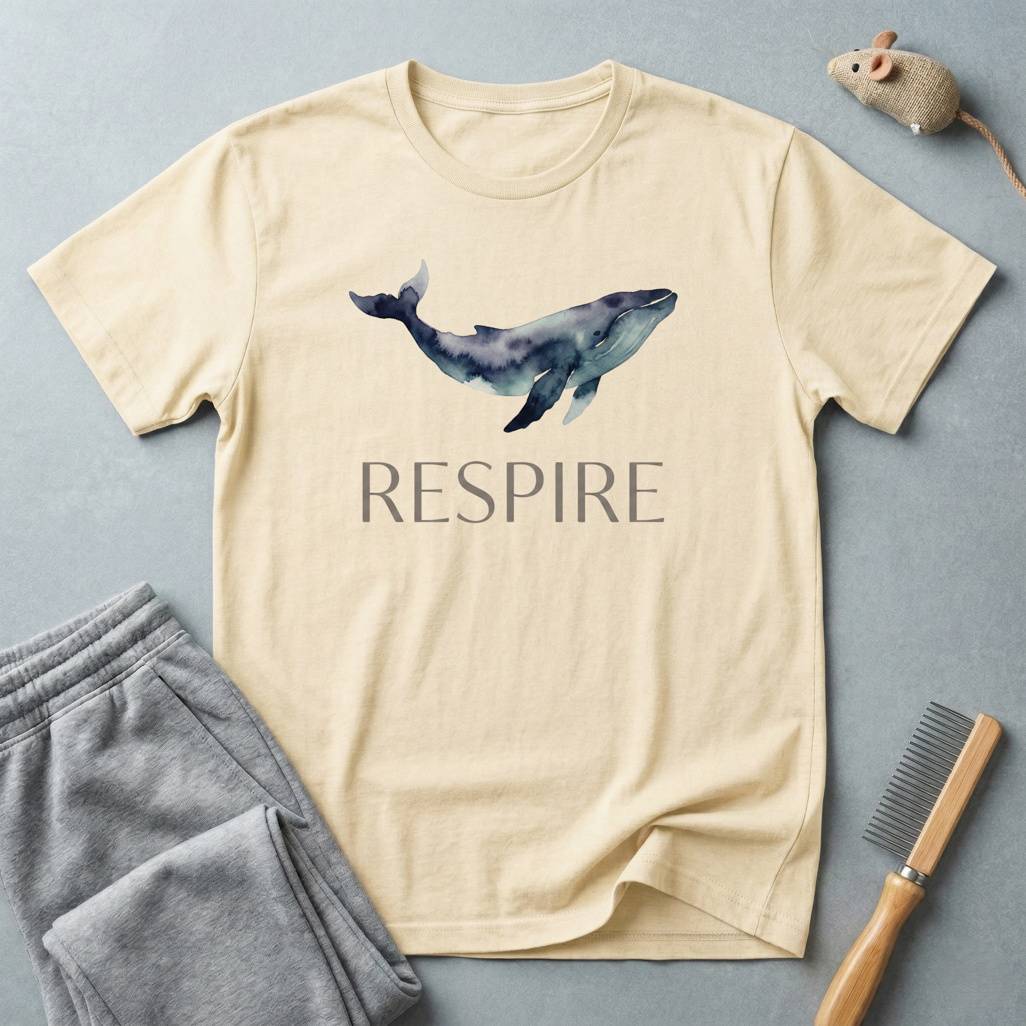 T-shirt baleine «RESPIRE» — T-shirt graphique apaisant sur le thème de l’océan