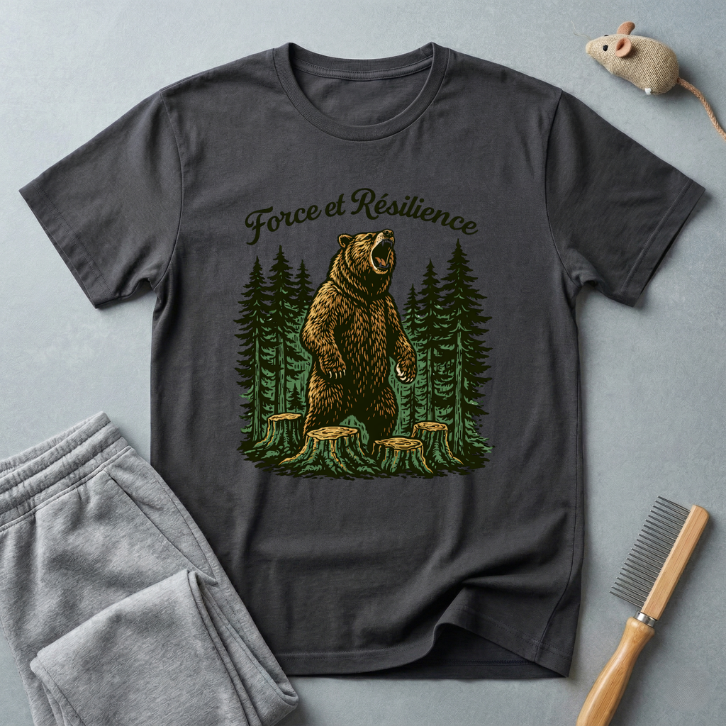 T-shirt forêt d’ours – T-shirt graphique «Force et Résilience»