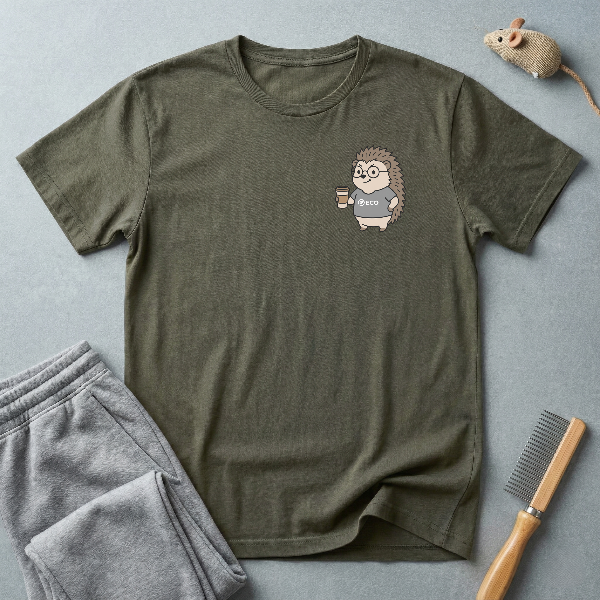 T-shirt «Hérisson café» — t-shirt graphique mignon pour amateur de café ☕🦔