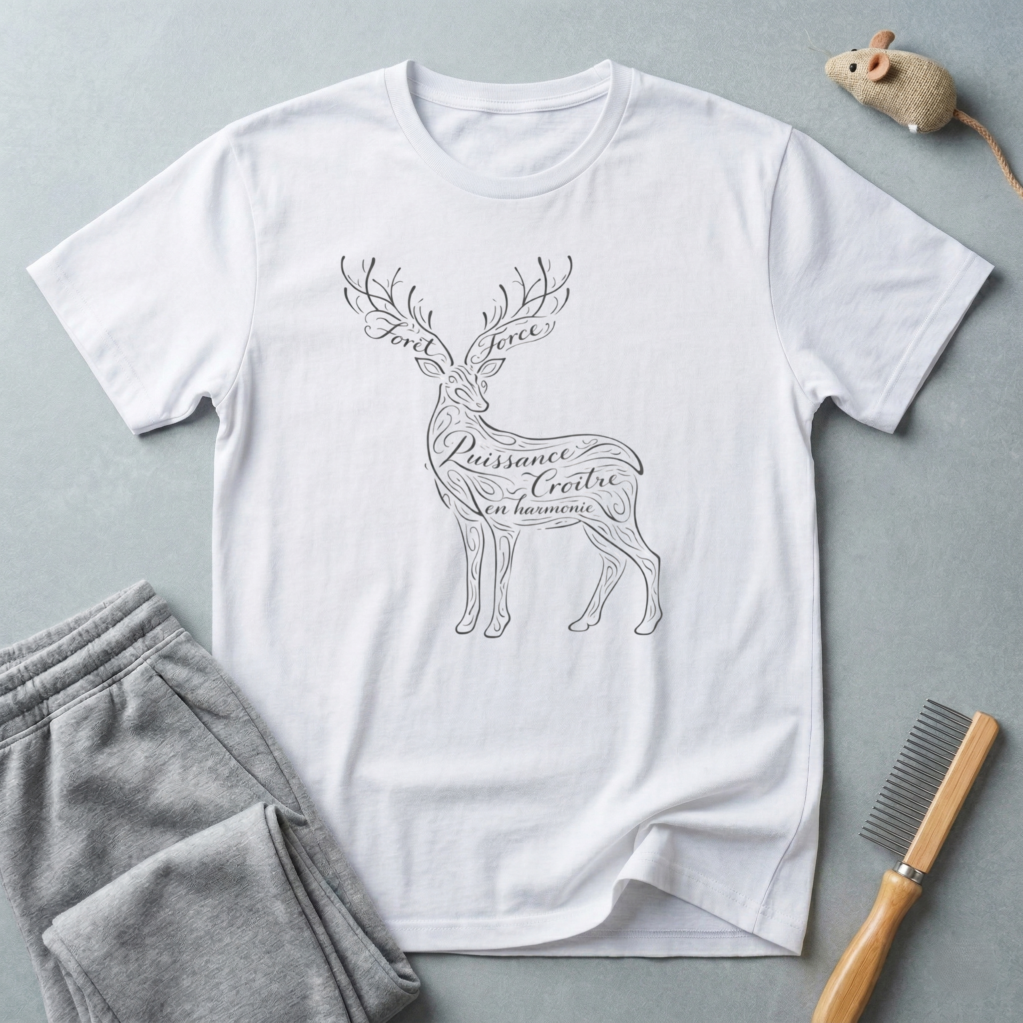 T-shirt Cerf Calligraphie