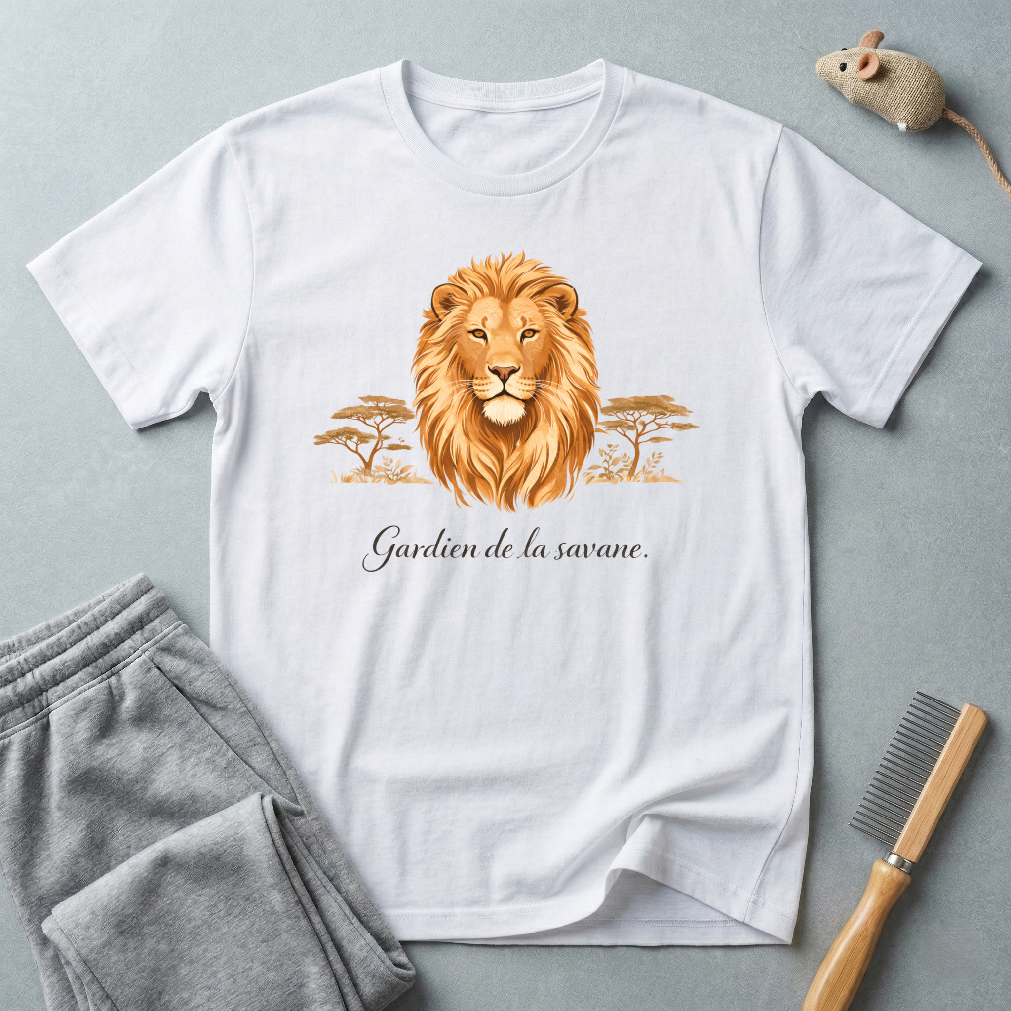 T-shirt Tête de Lion – T-shirt graphique faune « Gardien de la savane »