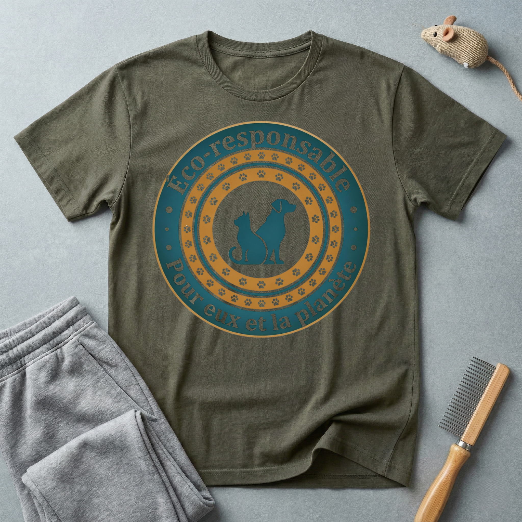 Eco-Responsible Pet T-Shirt — "Éco-responsable pour eux et la planète"