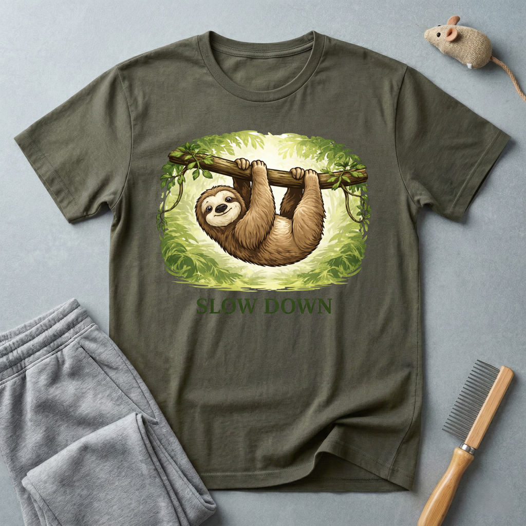 "Slow Down" Lazy T-shirt — Casual-style nature graphic tee