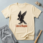 T-shirt graphique avec aigle — «Libre et rapide»