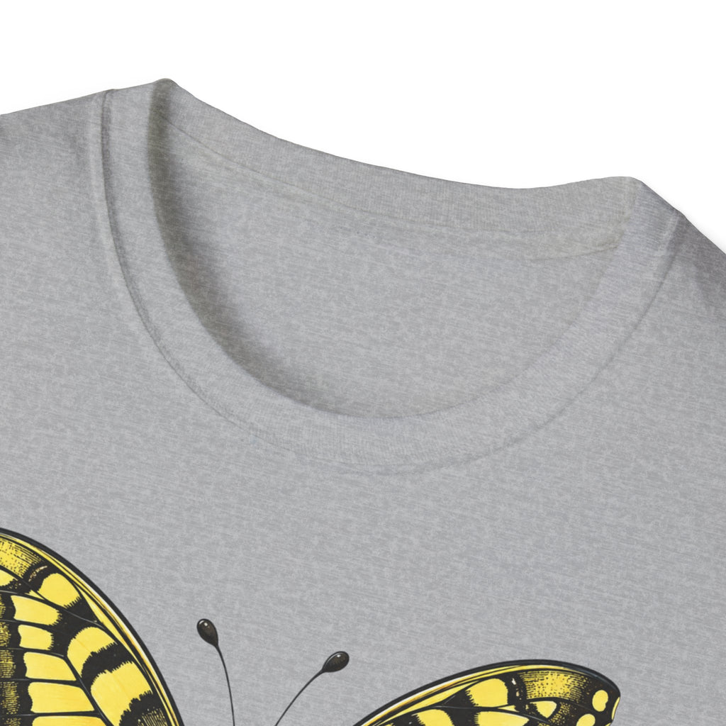 T-shirt graphique papillon — Machaon jaune vintage