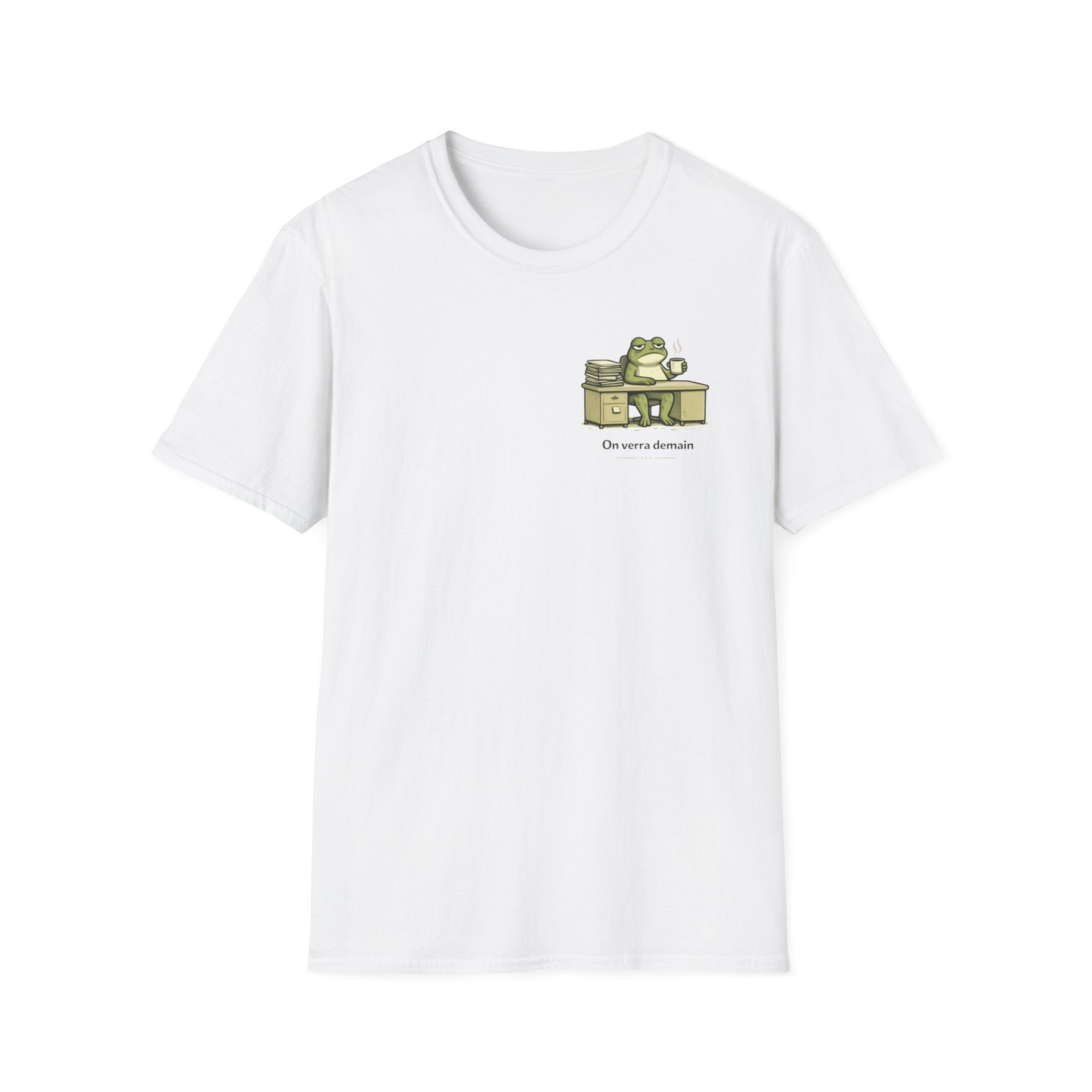 T-Shirt — Cute Frog at Desk "I'm Sorry, I'm Distracted" Graphic Tee