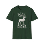 T-shirt illustré avec cerf — « DIGNE. » — T-shirt graphique inspiré de la nature