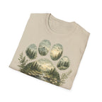 Wild Paw Landscape T-Shirt — Mountain Forest Paw Print Nature Tee