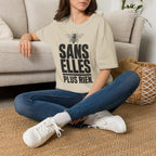 T-shirt — « Sans elles, plus rien » — Illustration graphique d’abeilles