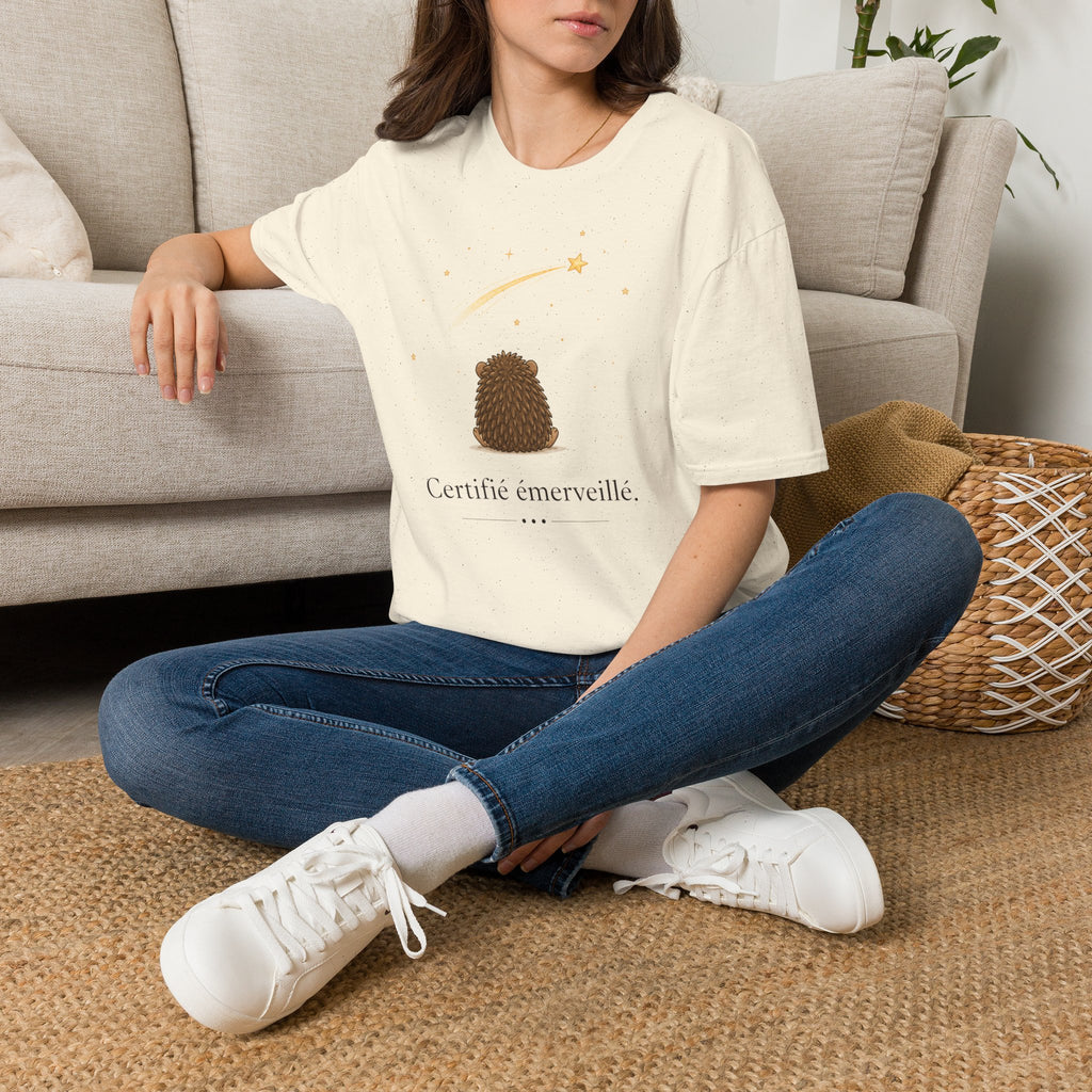 T-shirt Hérisson et étoile filante — Adorable illustration « Étoile émerveille »