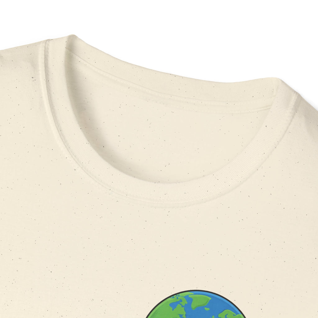 Earth Hugging Coffee T-Shirt — Cute Planet Drinking Coffee Graphic Tee