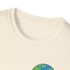 Earth Hugging Coffee T-Shirt — Cute Planet Drinking Coffee Graphic Tee