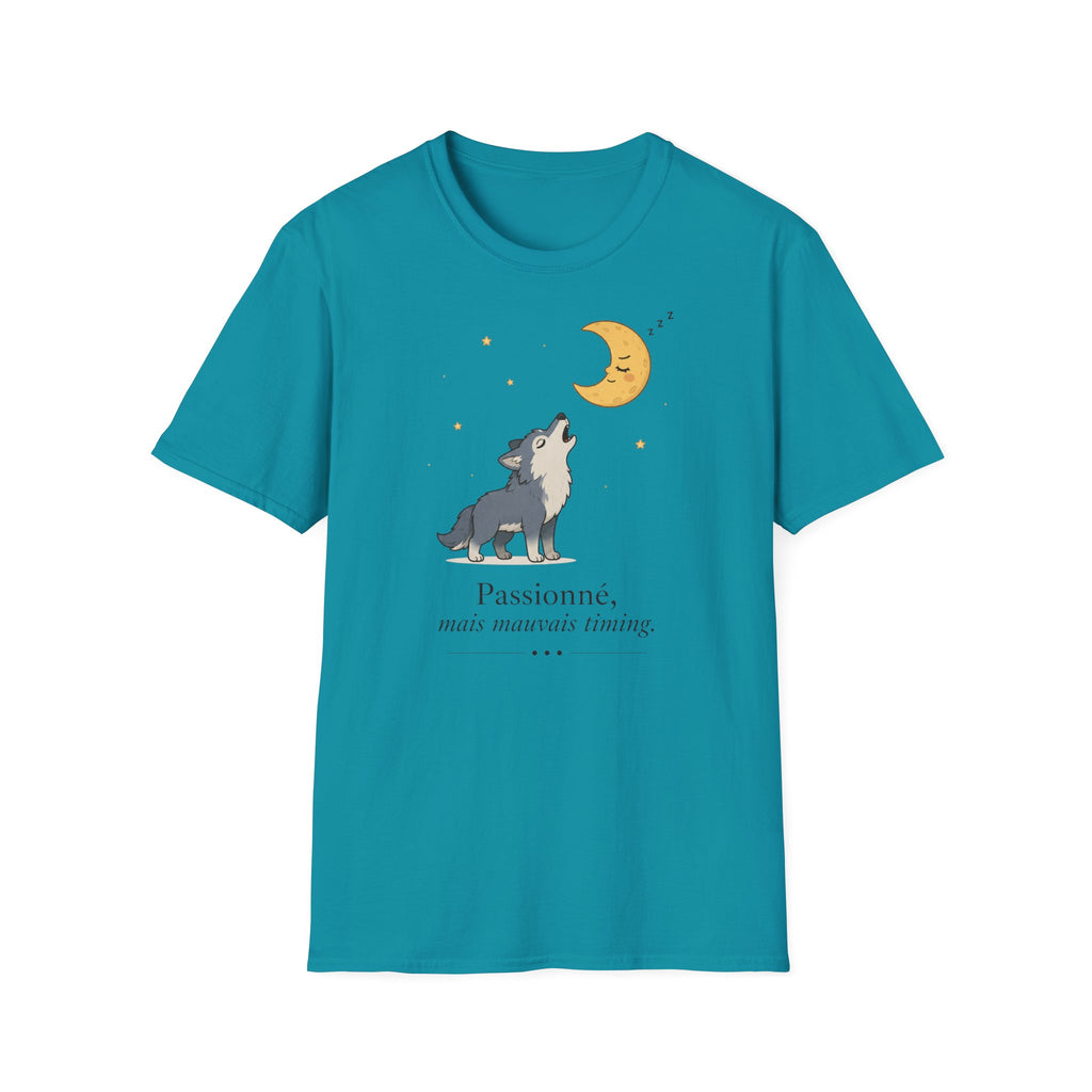 T-shirt Loup hurlant à la lune — Adorable illustration du ciel nocturne