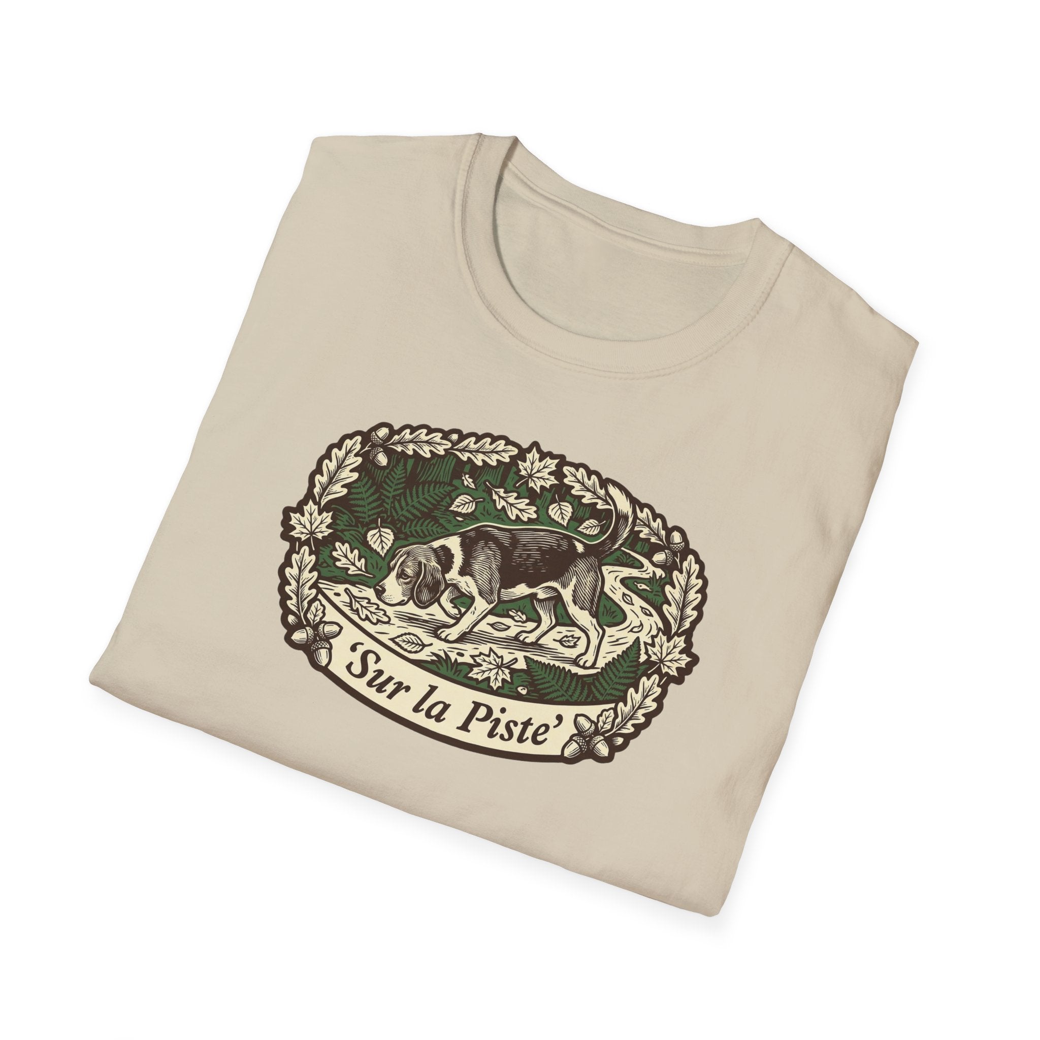 T-shirt — Graphique vintage nature lapin «Sur la piste»