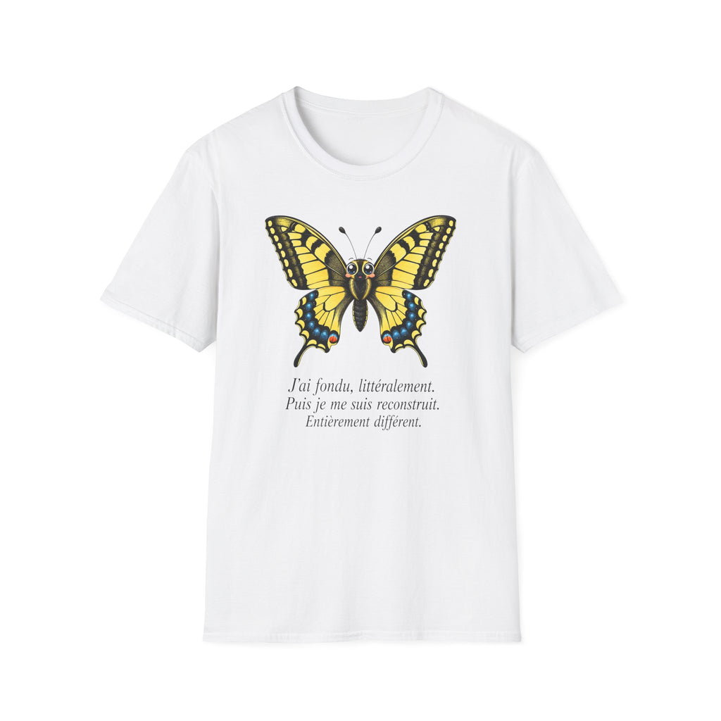 T-shirt graphique papillon — Machaon jaune vintage