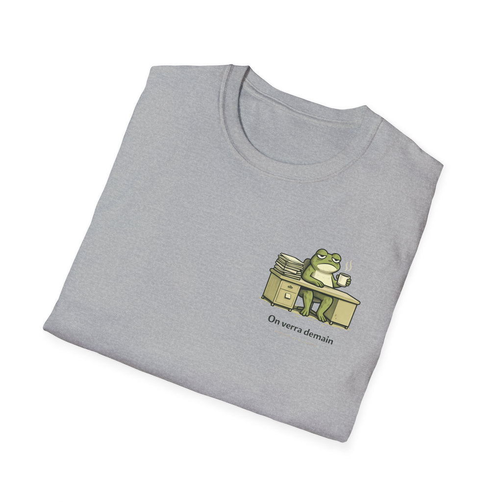 T-Shirt — Cute Frog at Desk "I'm Sorry, I'm Distracted" Graphic Tee
