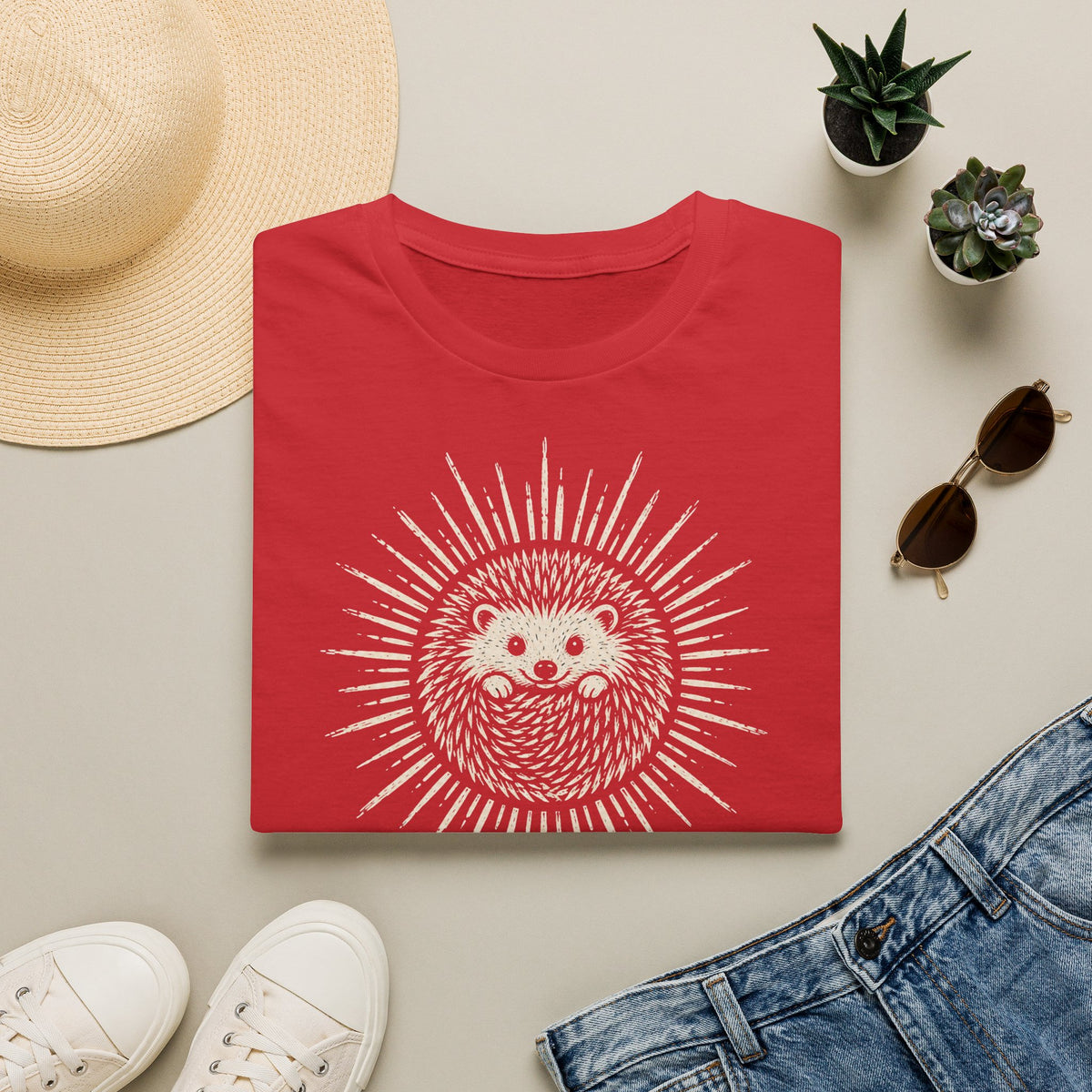 T-shirt Hérisson et énergie renouvelable — « Mon énergie est renouvelable » — T-shirt graphique écoresponsable