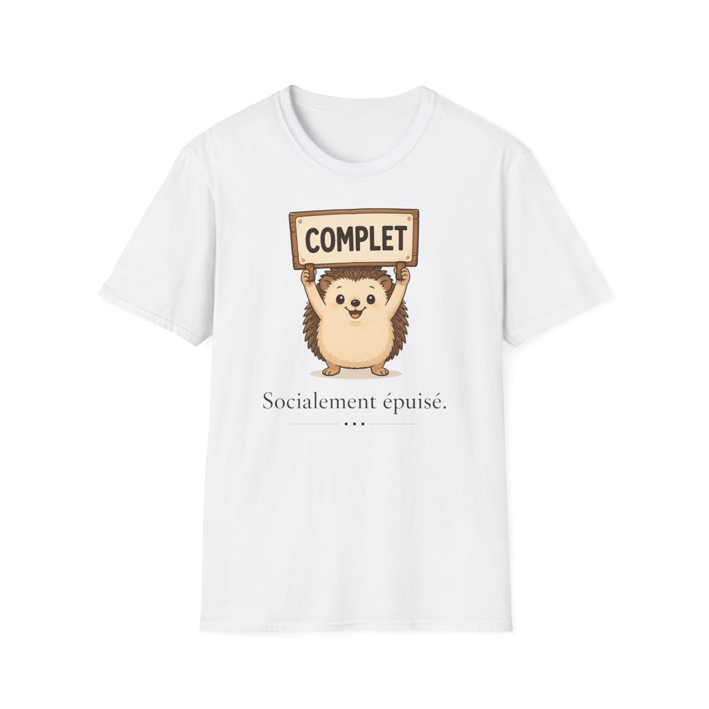T-shirt « Complet » avec hérisson mignon — T-shirt graphique drôle « Complet »