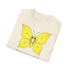 T-shirt papillon jaune avec poème