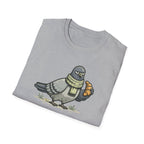 T-Shirt — "Menace biologique locale" Pigeon with Scarf and Croissant Cute Graphic