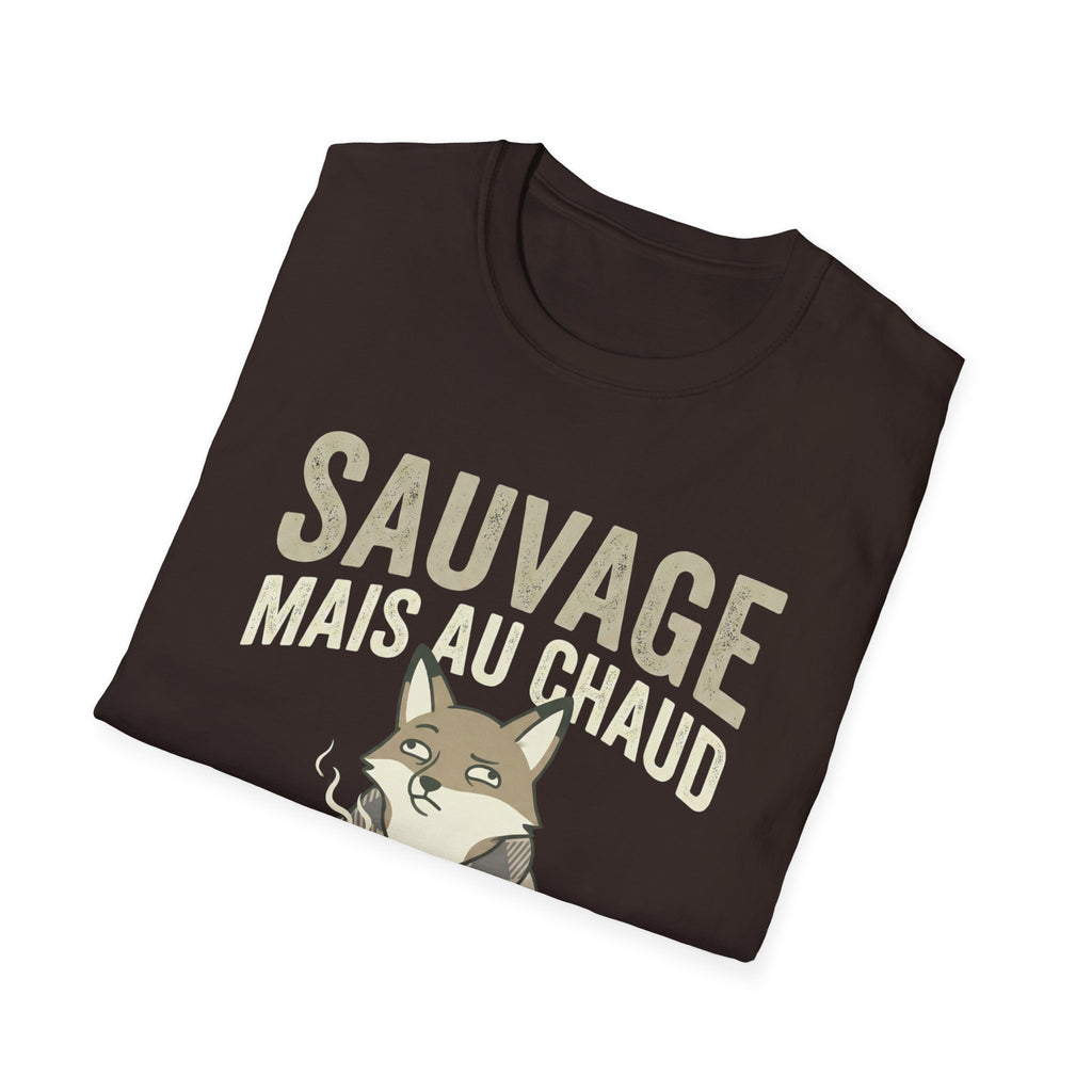Sauvage Mais Au Chaud Fox T-Shirt — Cozy Vintage Fox Graphic Tee
