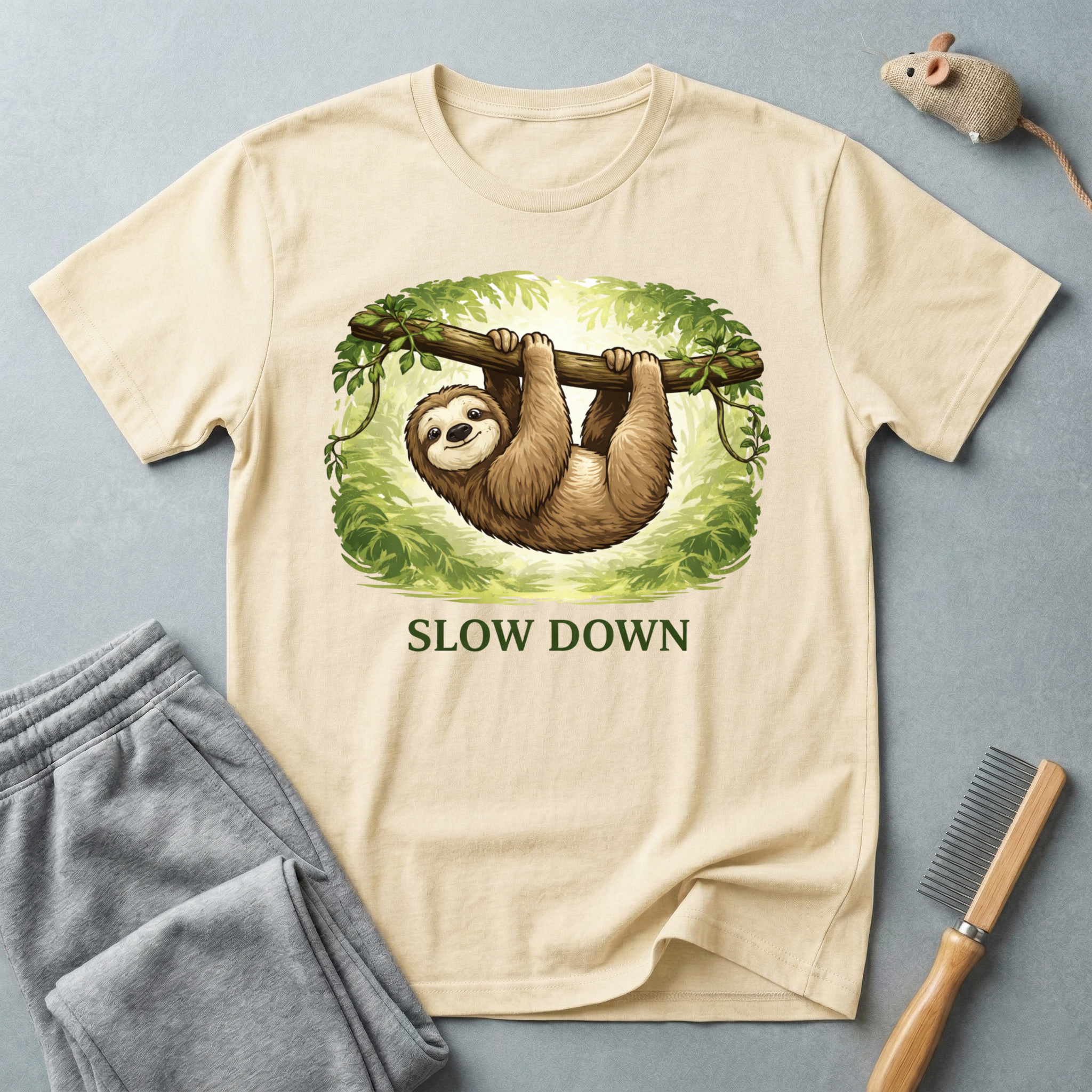 "Slow Down" Lazy T-shirt — Casual-style nature graphic tee
