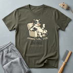 T-shirt Illustration mignonne Vache Lounge —  “De rien”