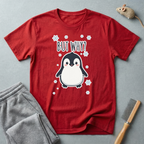 T-shirt pingouin «But Why?» — T-shirt graphique d’hiver mignon