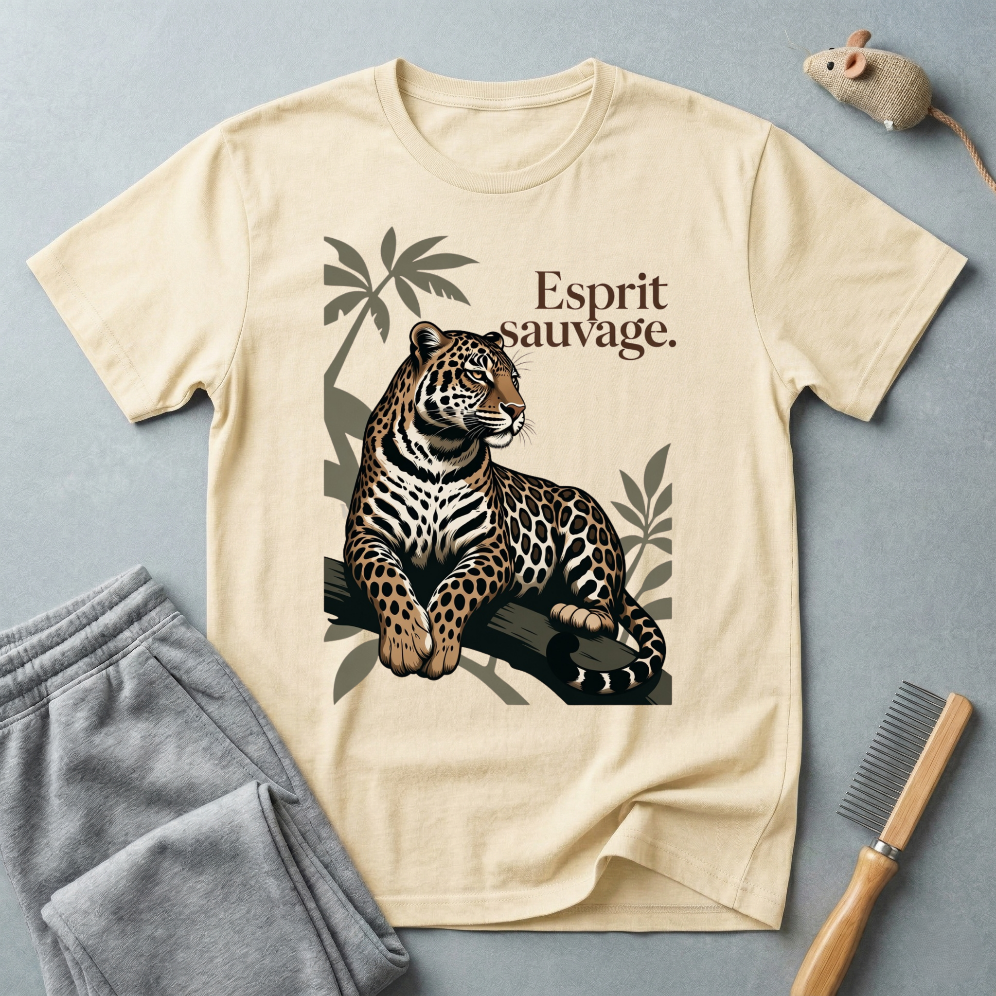 T-shirt graphique Léopard «Esprit Sauvage»