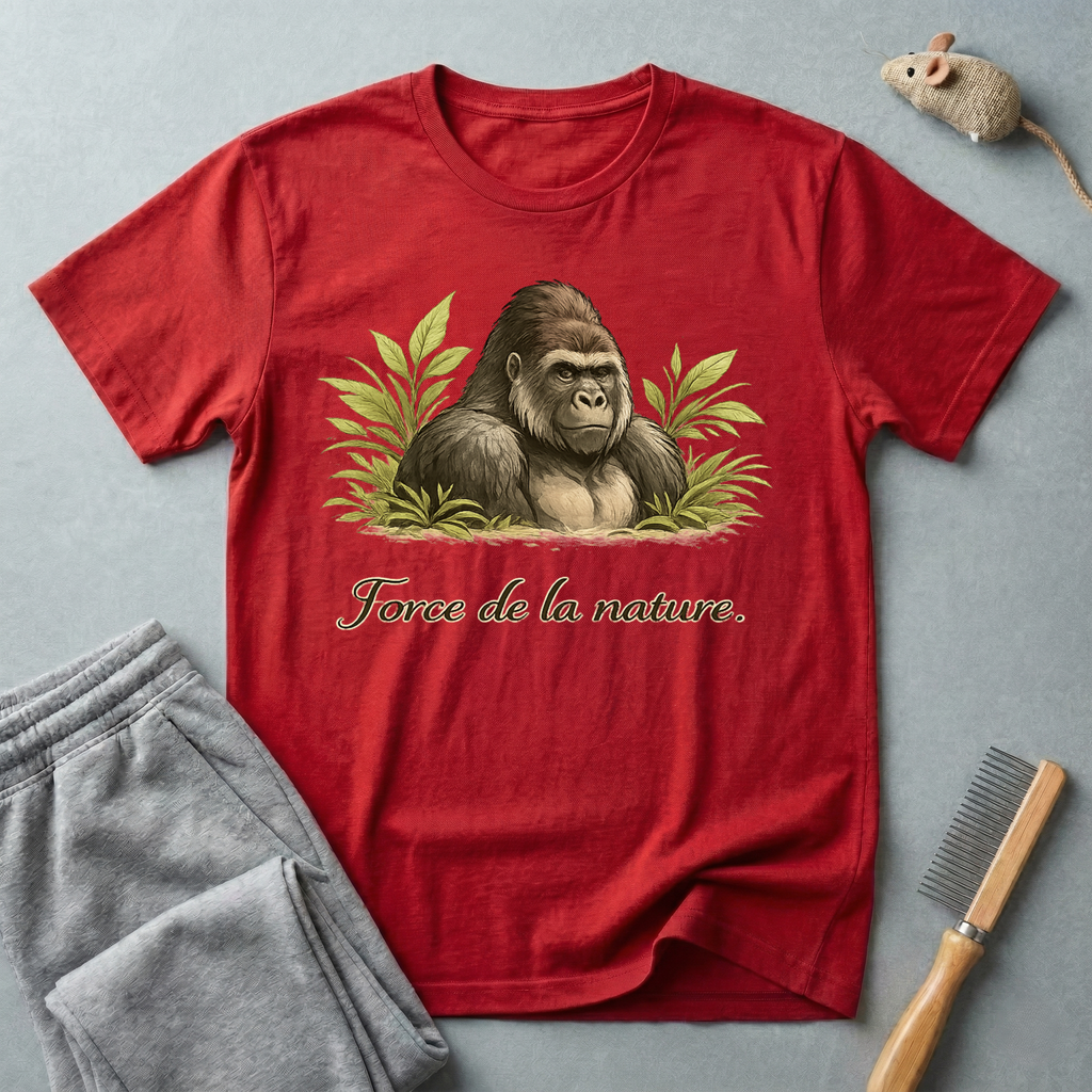 T-shirt Gorille Art Vintage — «Force de la nature.»