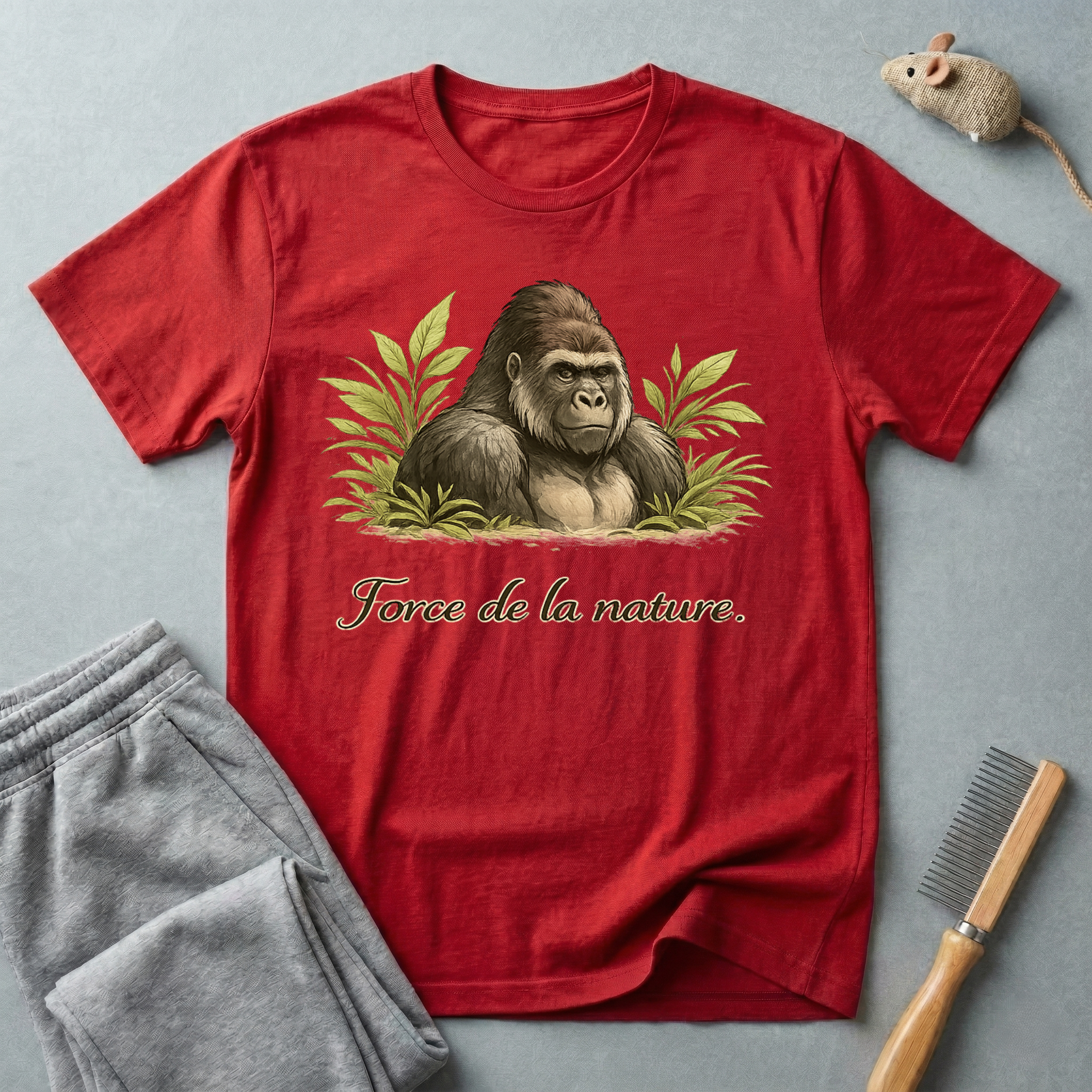 T-shirt Gorille Art Vintage — «Force de la nature.»