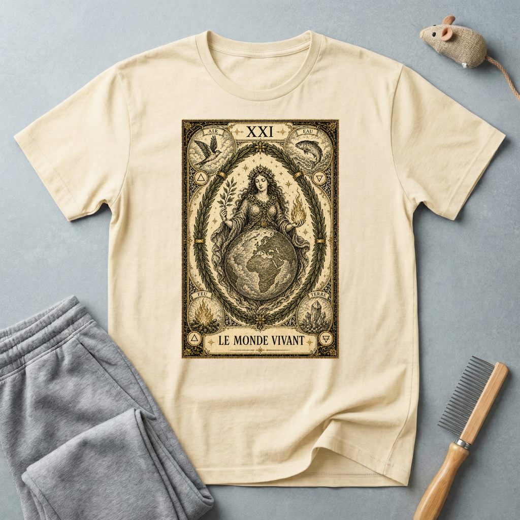 T-shirt Tarot «Le Monde» — Illustration vintage de l'Arcane XXI