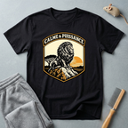 T-shirt graphique Lion «Calme & Puissance» — T-shirt vintage safari au coucher de soleil