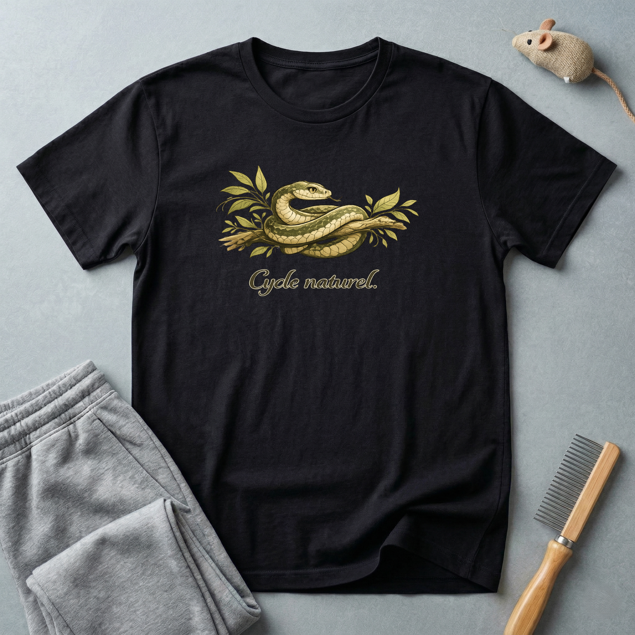 T-shirt Illustration de serpent — «Cycle naturel»