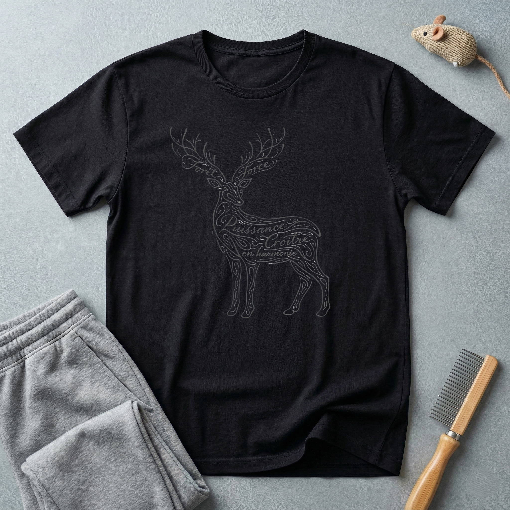 T-shirt Cerf Calligraphie
