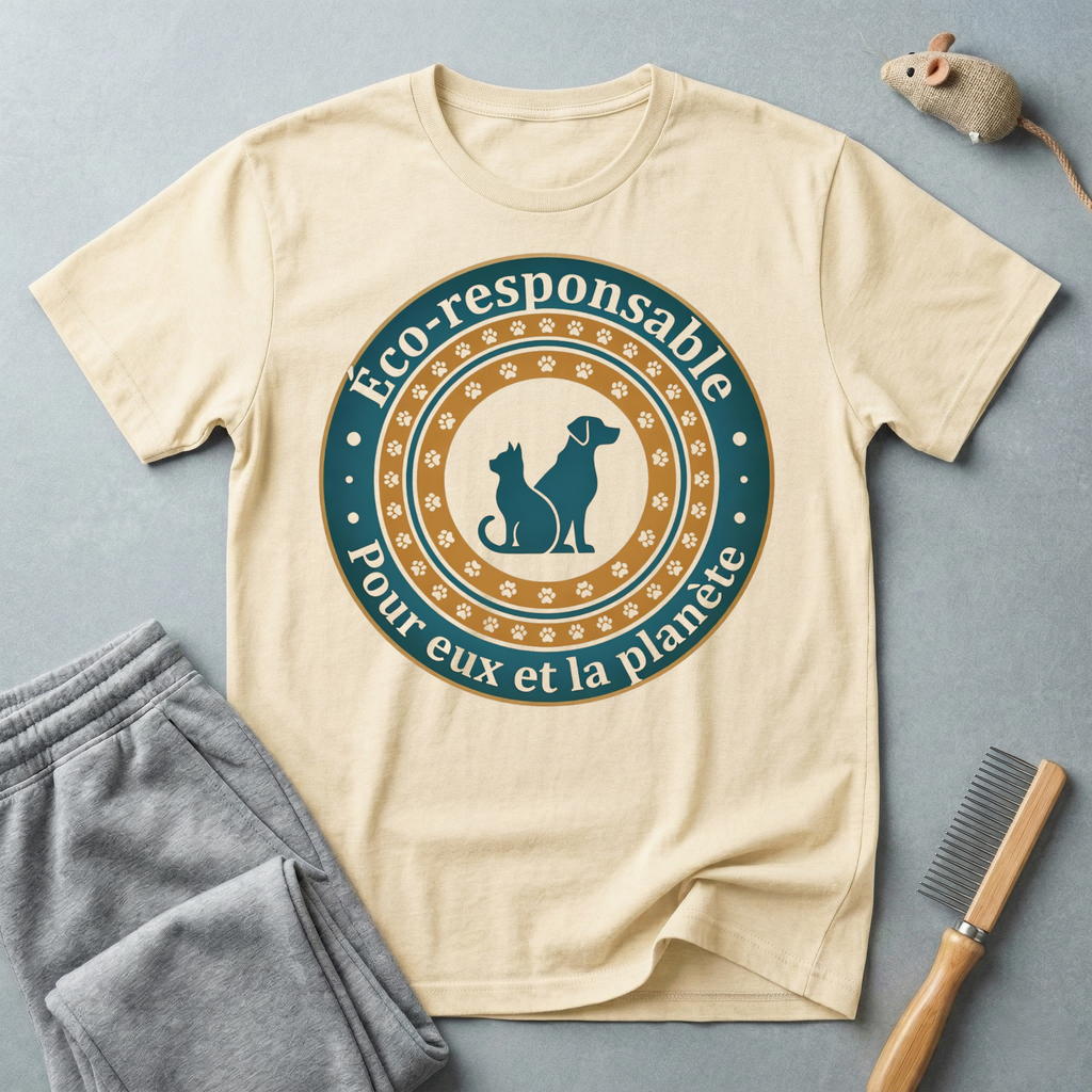 Eco-Responsible Pet T-Shirt — "Éco-responsable pour eux et la planète"