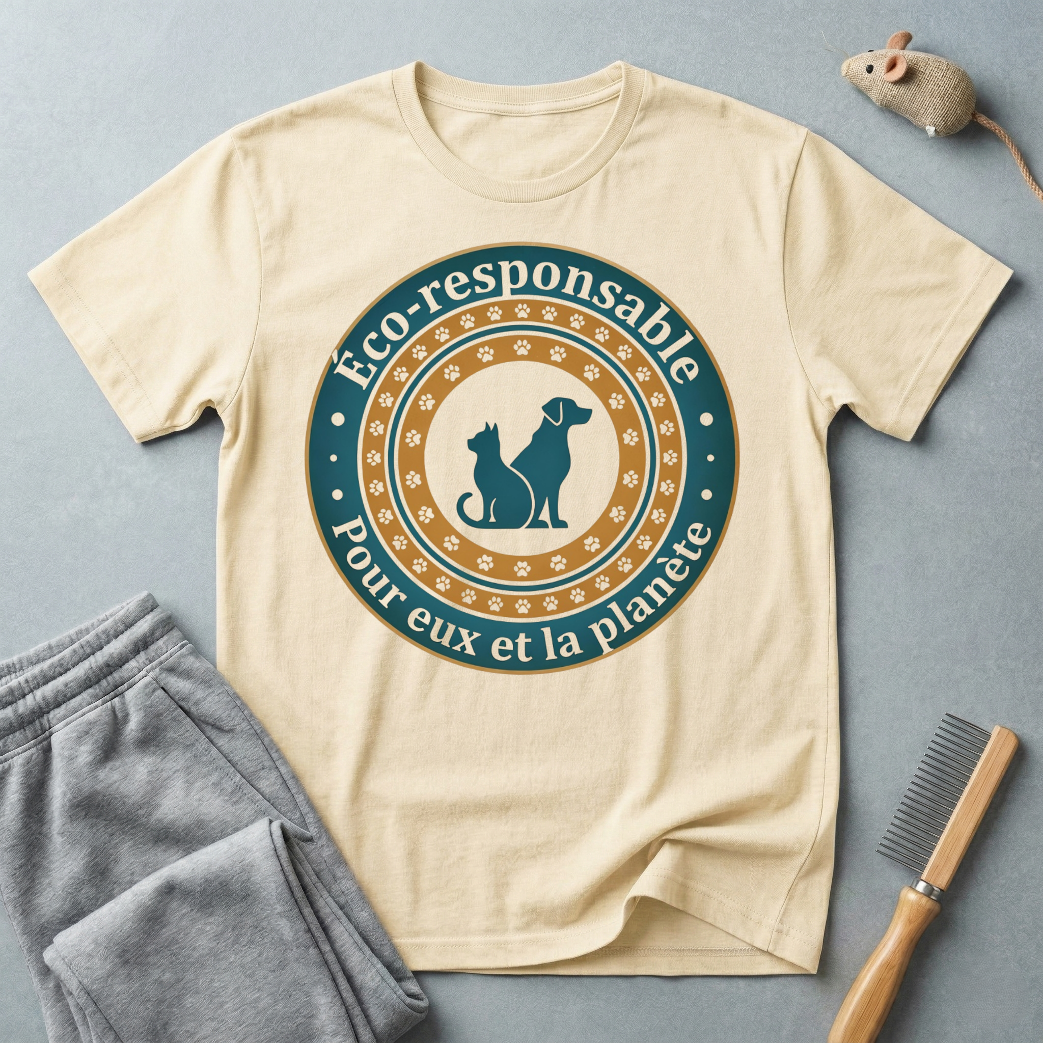 Eco-Responsible Pet T-Shirt — "Éco-responsable pour eux et la planète"