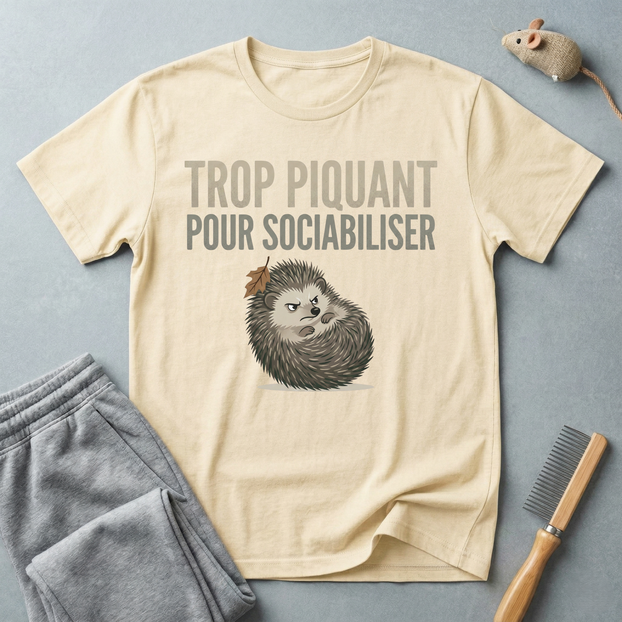 T-shirt hérisson — «Trop piquant pour sociabiliser»