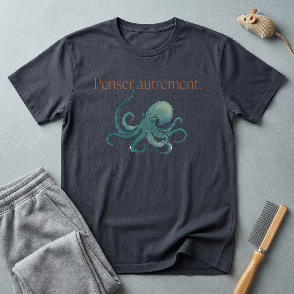 T-shirt graphique pieuvre — «Pensée autrement.»