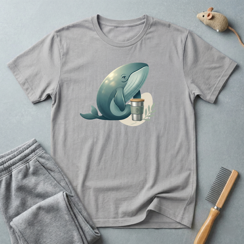 T-shirt graphique Baleine et tasse de café